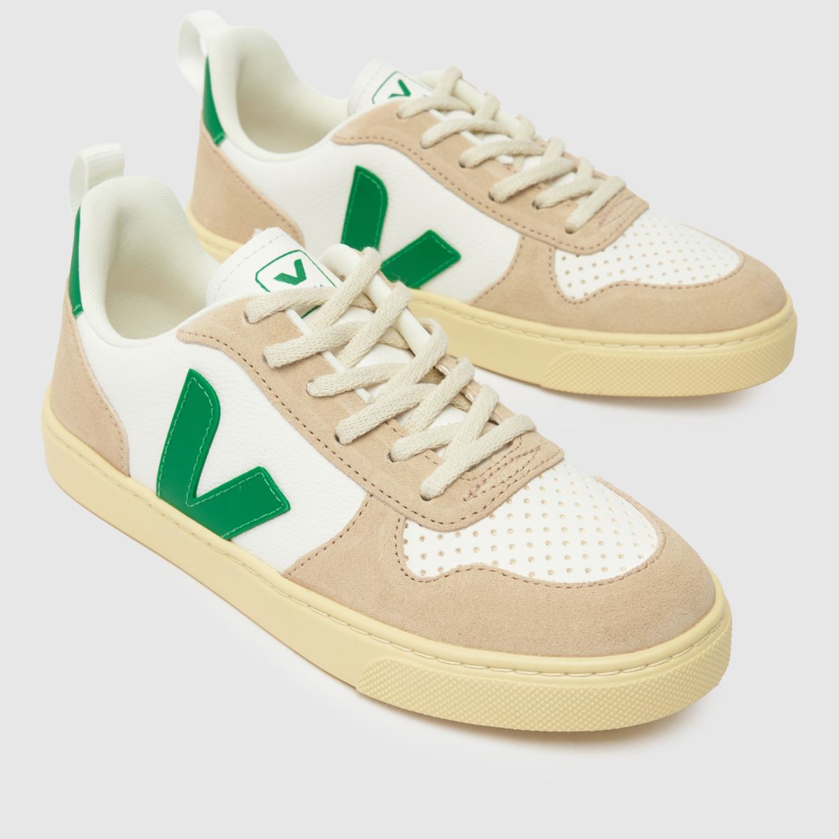 VEJA vita & beige v-10 juniorsneakers för pojkar