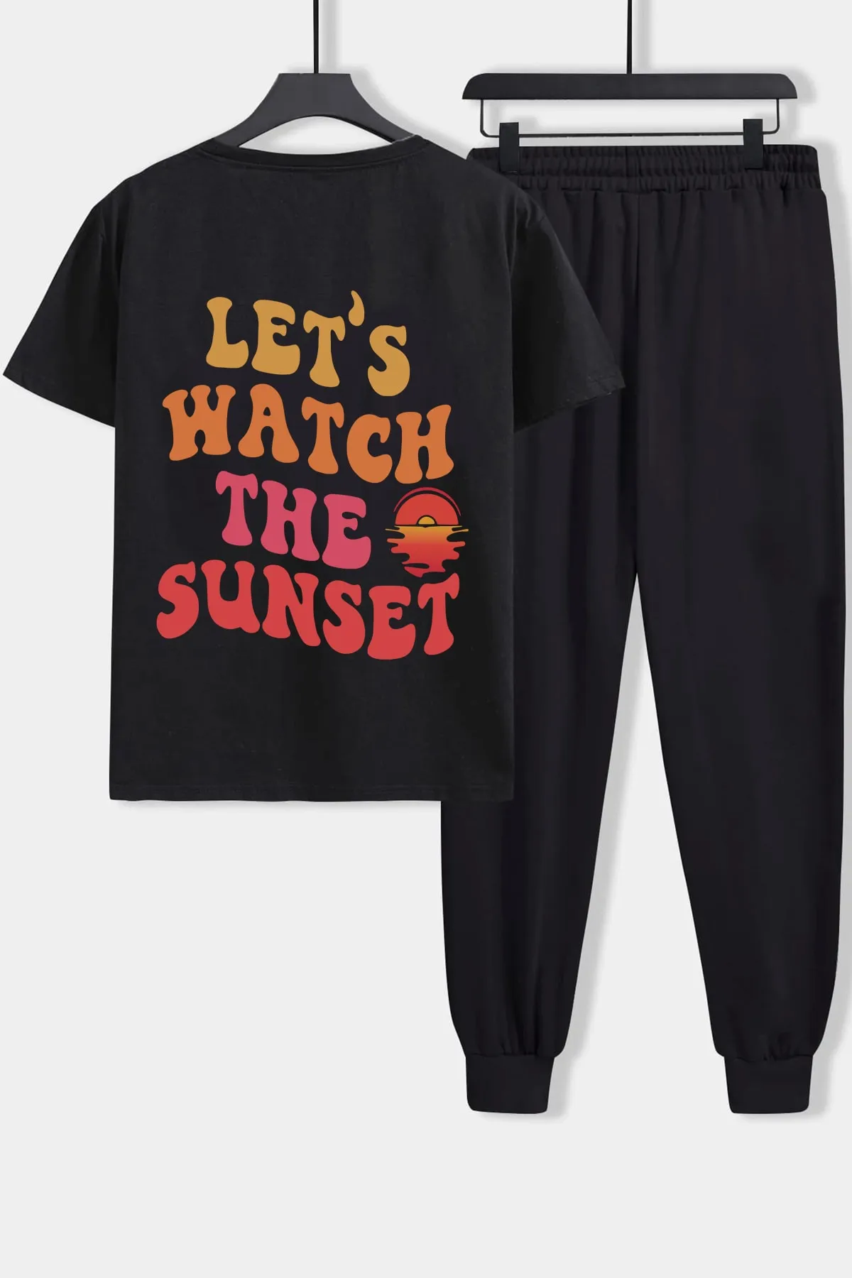 uyguntarz  Zweiteiliges Unisex-Trainingsanzug-Set „Lets Watch The Sunset“.