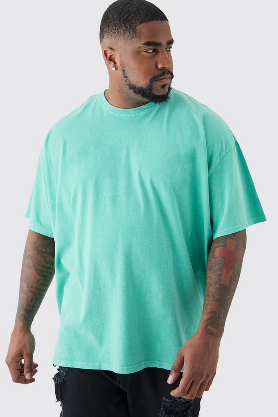 Plus Man Racer T-Shirt in Grün