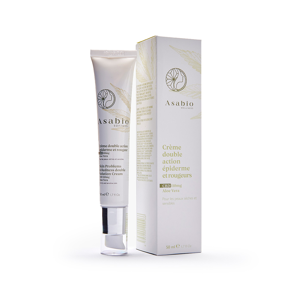 asabio Crème Double Action Epiderme Et Rougeur Crème Protection complète contre les irritations