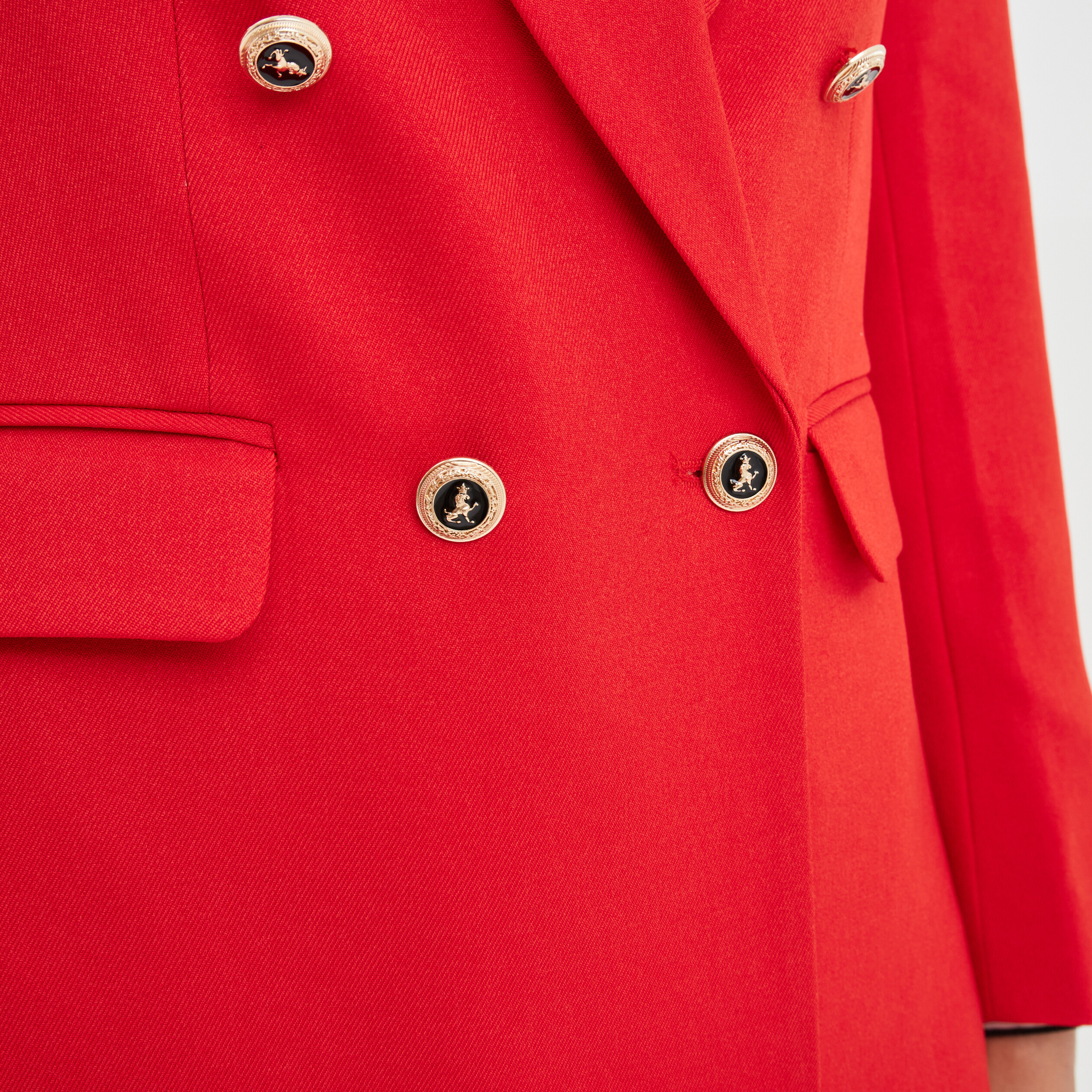 Veste blazer double boutonnage rouge femme | La Halle