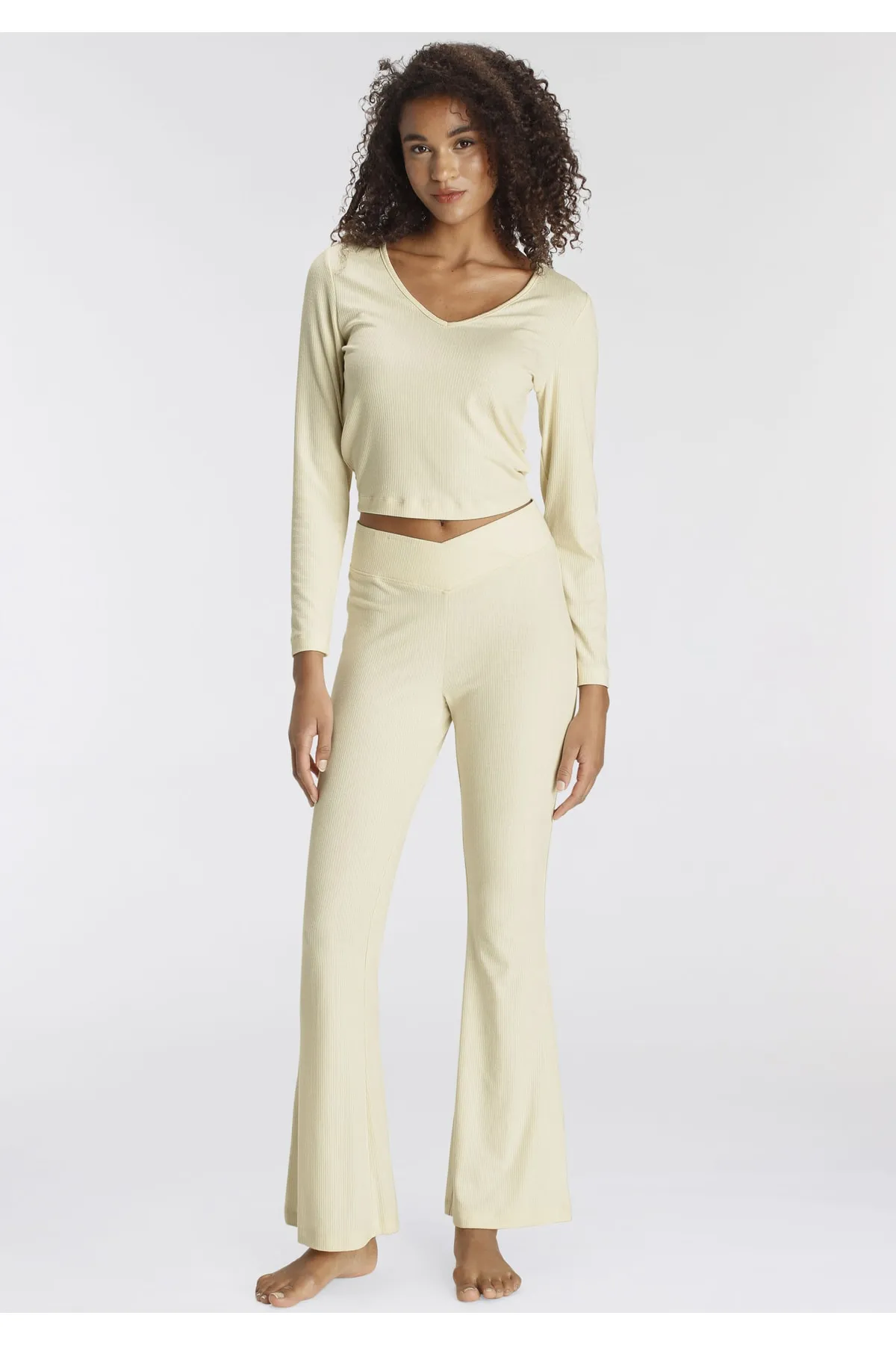 LSCN by LASCANA  Pyjama set - Ecru - Unifarben