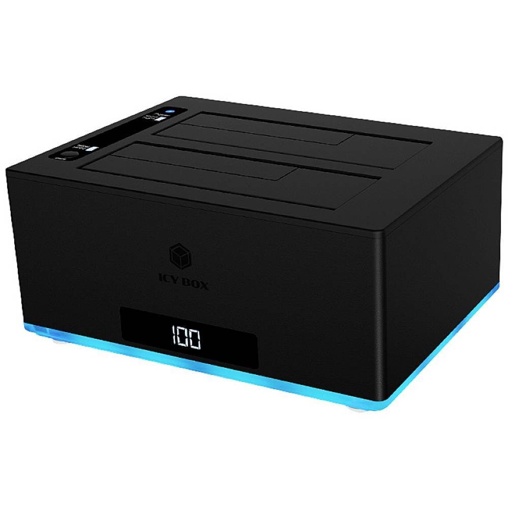 ICY BOX Festplatten-Dockingstation 2 Bay Docking & Klonstation für 2.5″ und 3.5″, mit Clone-Funktion