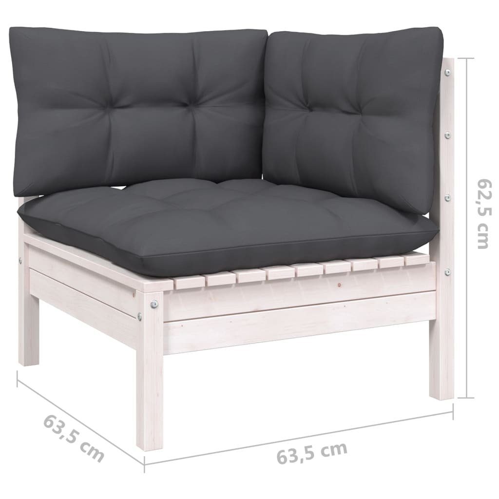 vidaXL Loungesofa 2-Sitzer-Gartensofa mit Anthrazit Kissen Massivholz Kiefer, 1 Teile