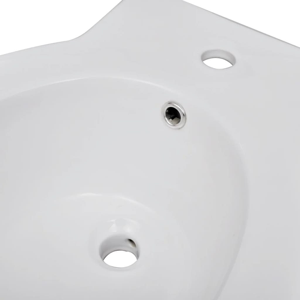 vidaXL Tiefspül-WC Toiletten Bidet Set Weiß Keramik Toilette Set Badezimmer