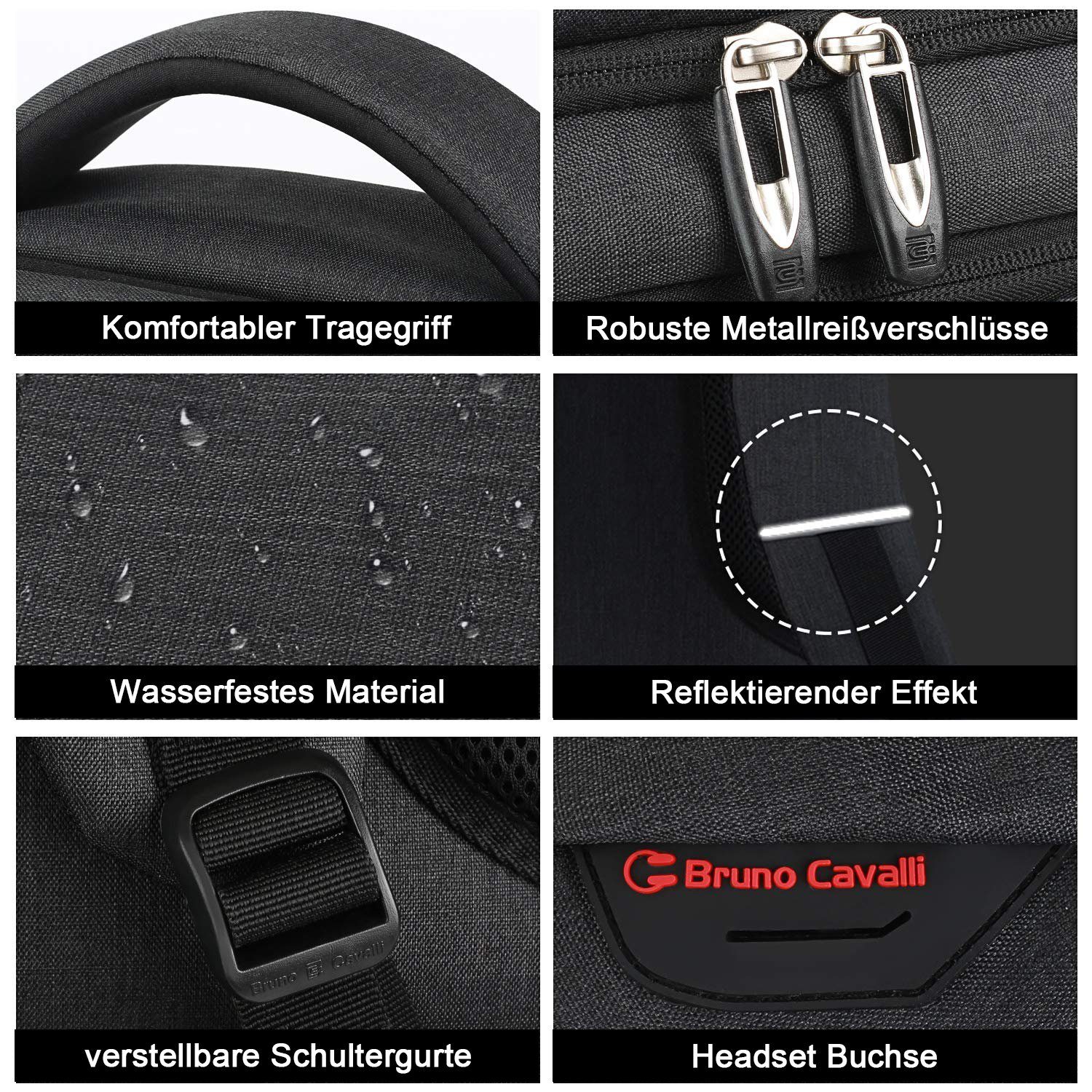 OKWISH Laptoprucksack Laptop Rucksack Rucksäcke Schulrucksack Laptoptasche Wasserbeständig (Laptop Notebook Tasche Schule Uni Rucksack Freizeitrucksack, Sportrucksack, mit USB-Anschluss, Anti-Diebstahl, Backpack mit Laptopfach), Herren Damen Jungen T