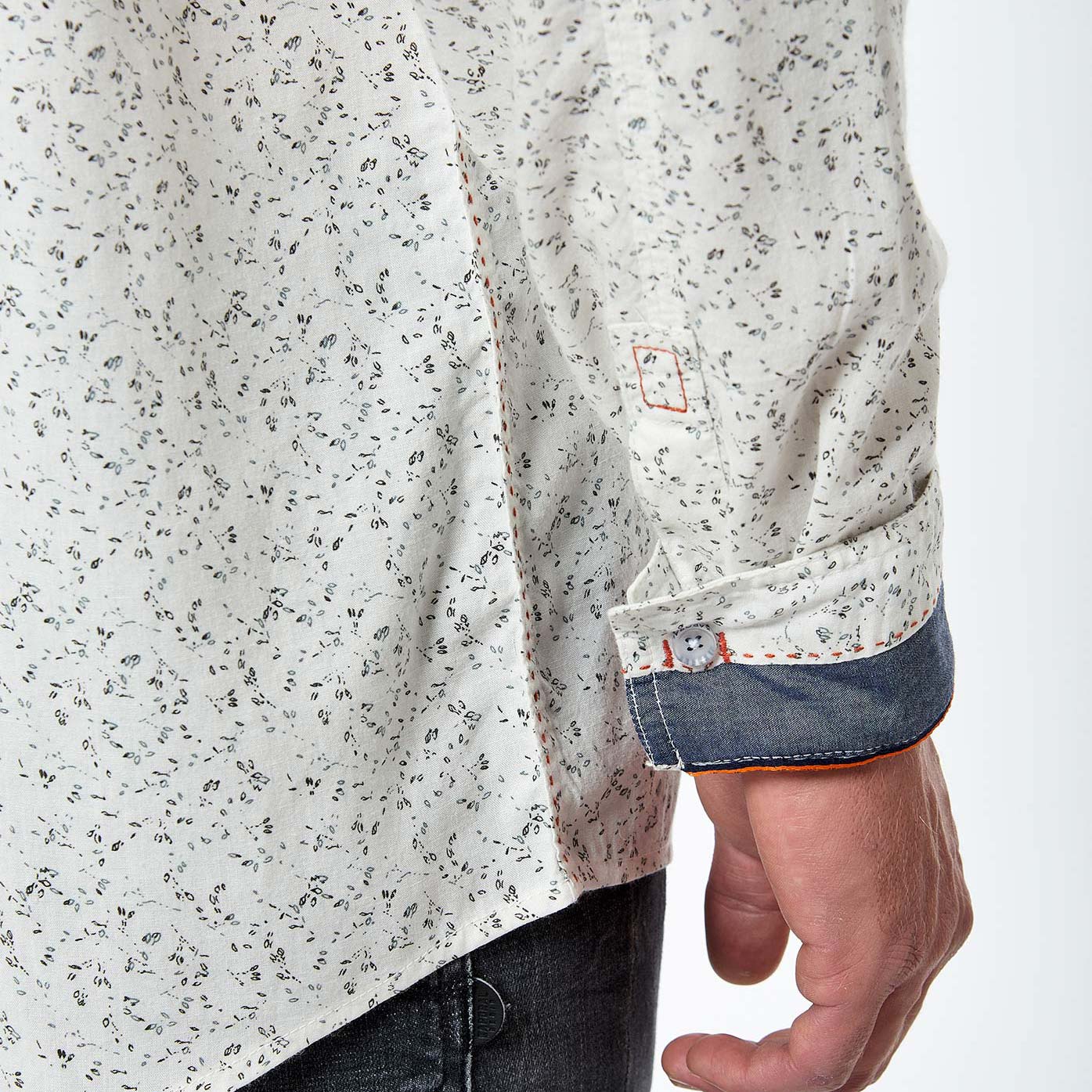 MONTY  Chemise fleurie blanche Homme