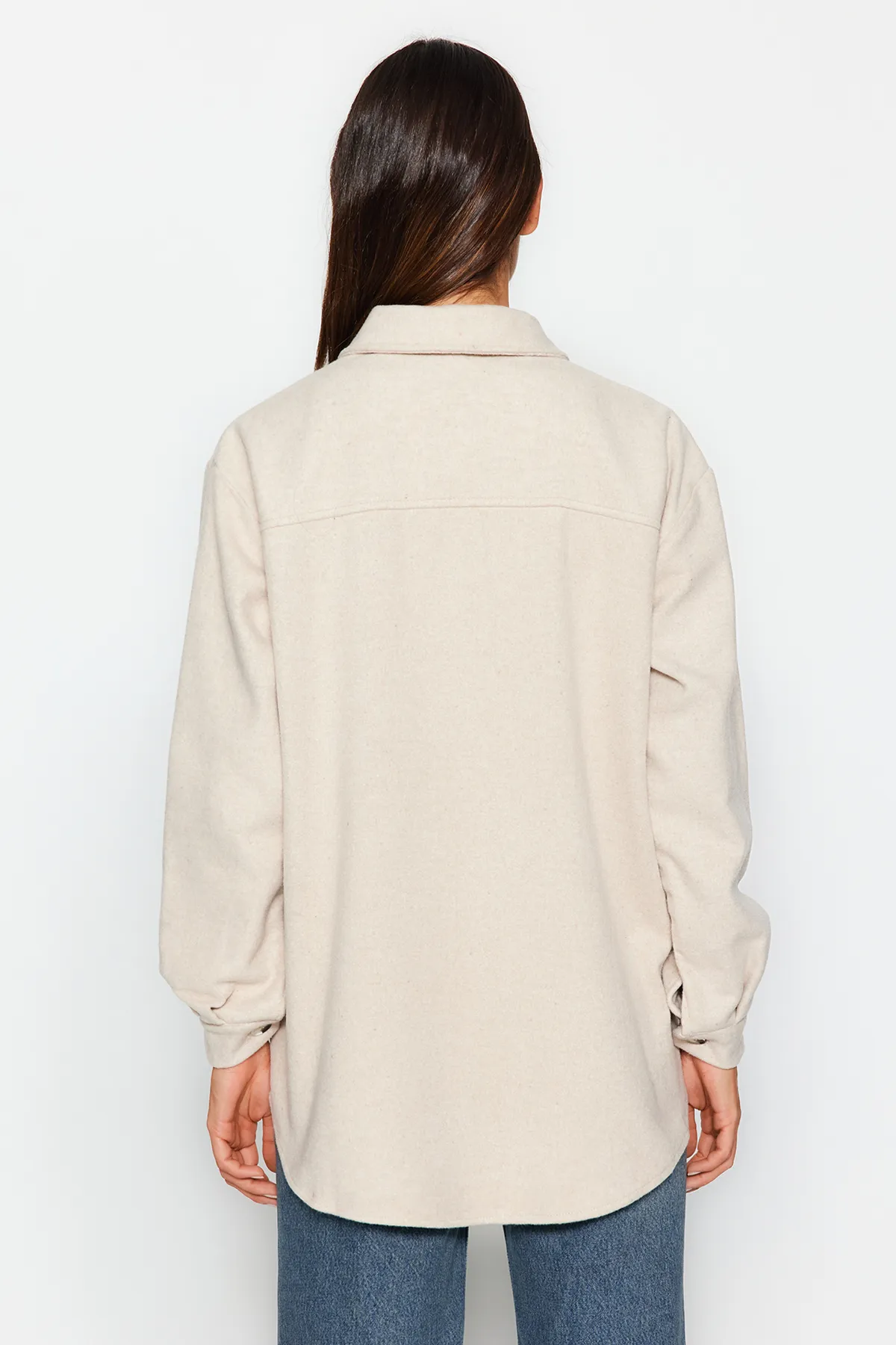Trendyol Collection  Steinfarbener Jackenmantel mit Taschendetail TWOAW24MO00375