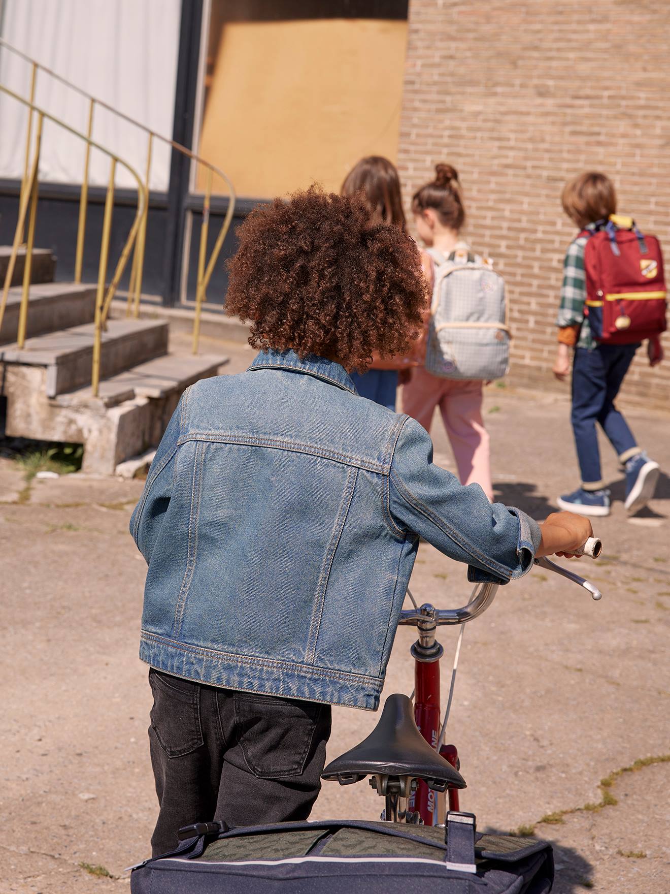 Vertbaudet Kinder Oversized-Jeansjacke waterless Oeko-Tex, personalisierbar - schwarz