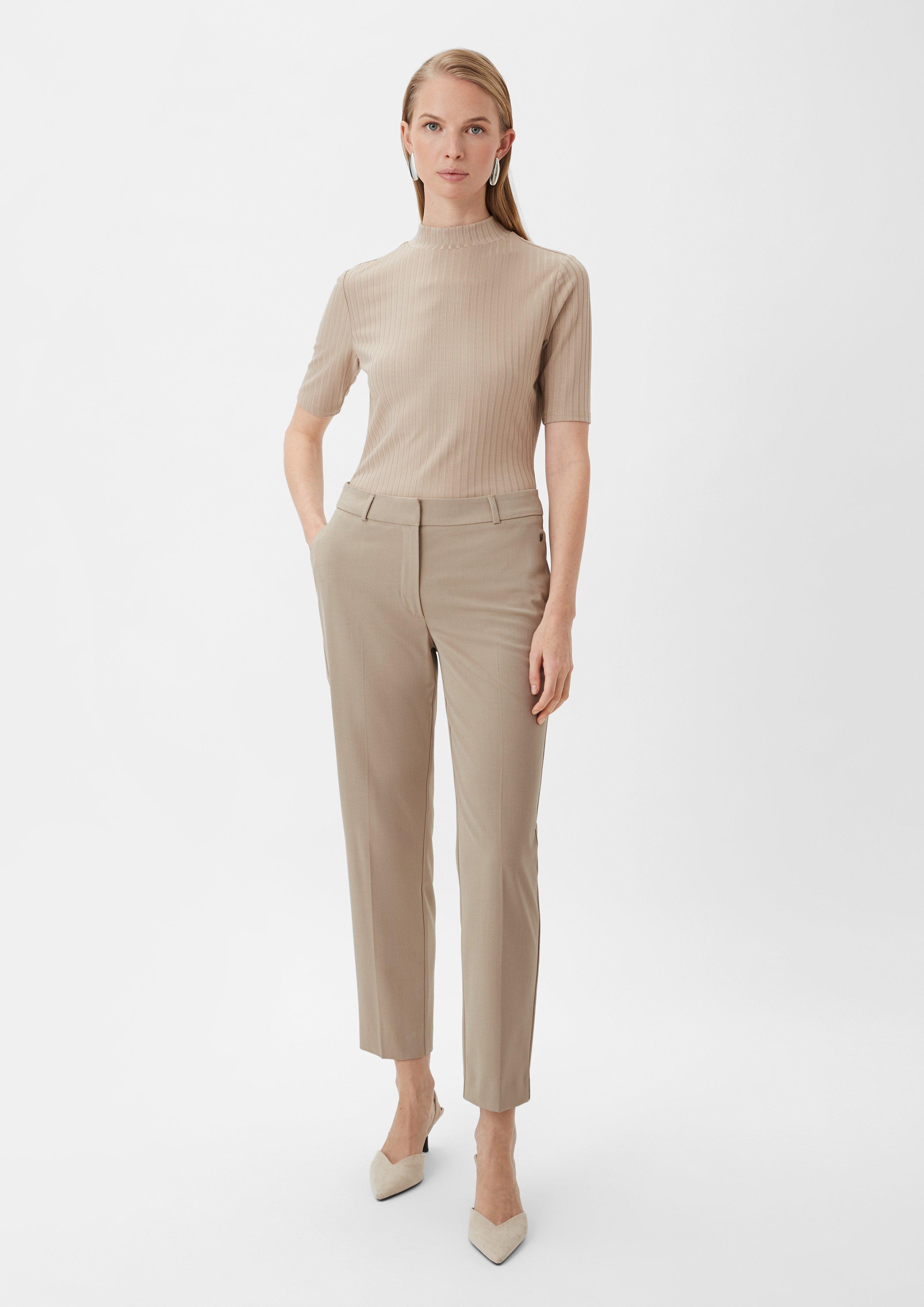 Cigarette Pants mit Bügelfalten - helles beige