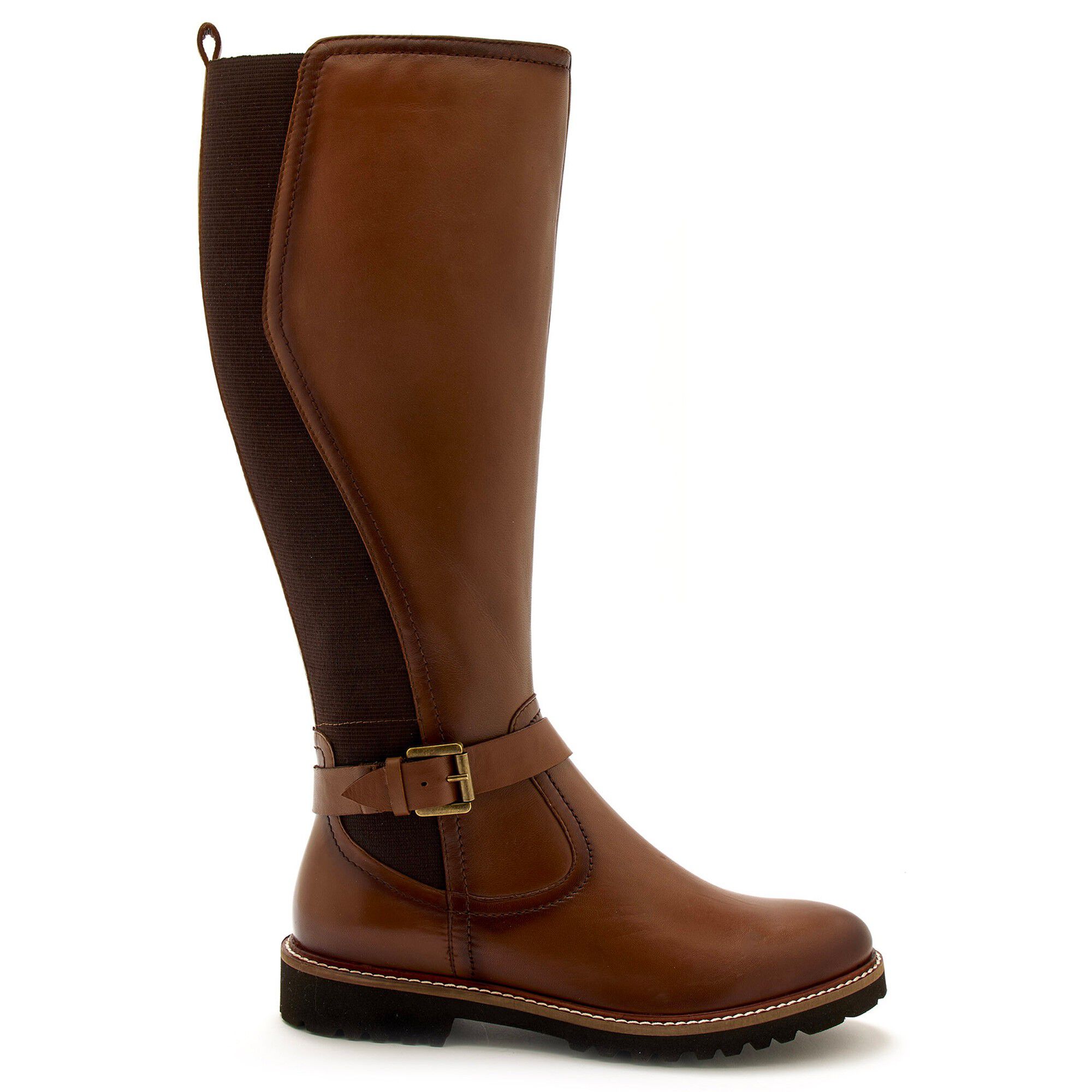 Bottes zippées et élastiquées Largeur Confort en cuir