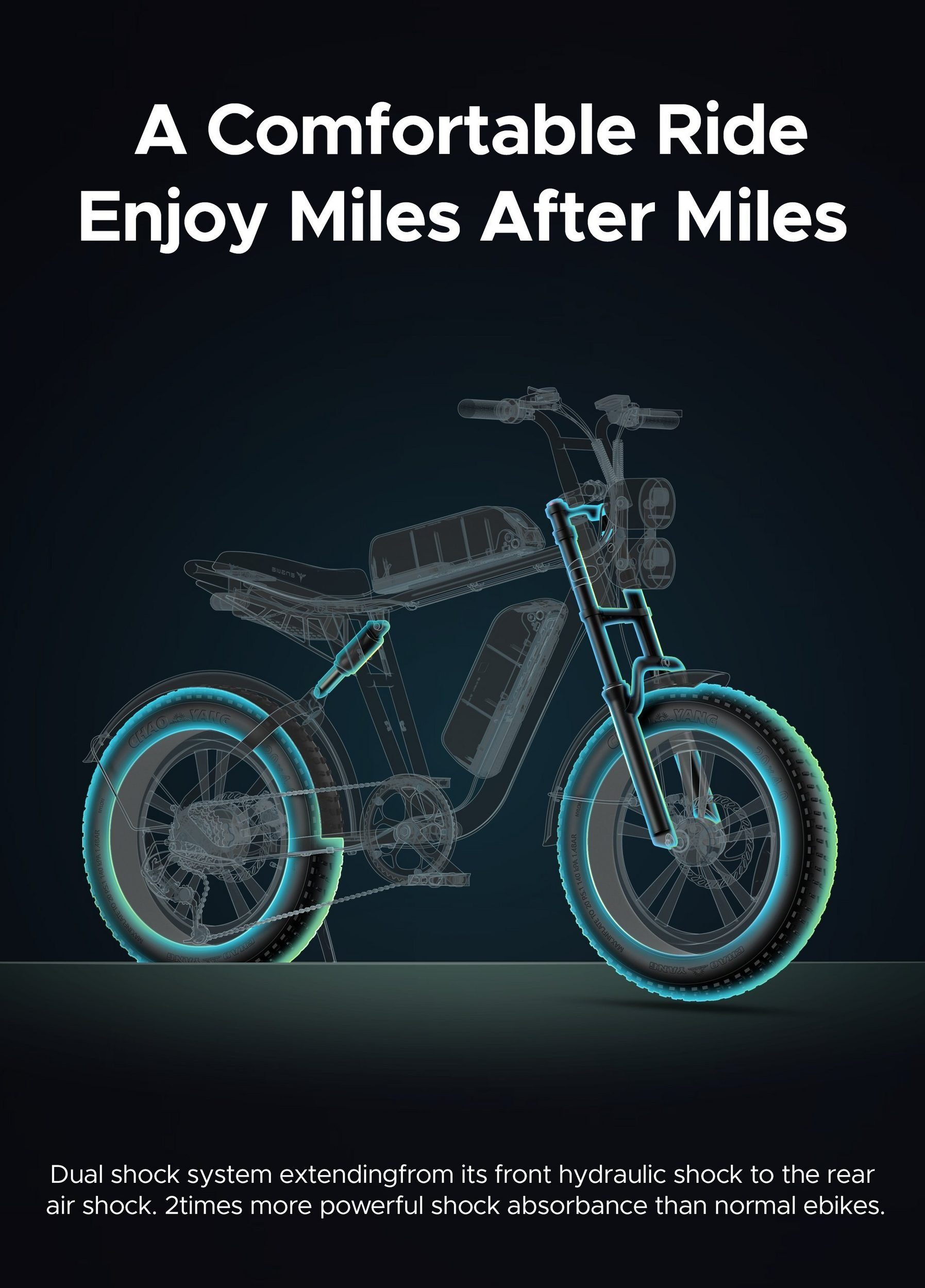 ENGWE E-Bike E-Bike M20 Doppelakku 48V 26Ah 25km/h 7 Gang Heckmotor Reichweite, 7 Gang, Hinterer Motor, bis zu 172km