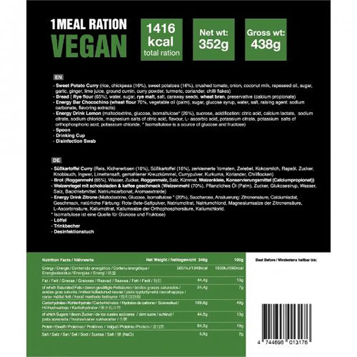 Tactical Foodpack Tagesration Vegan