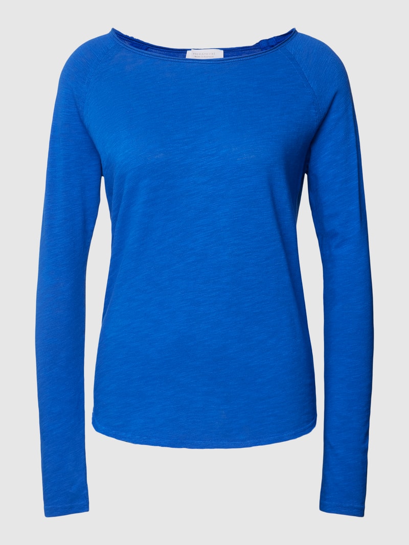 Longsleeve mit Rollsaum in unifarbenem Design in dunkelblau