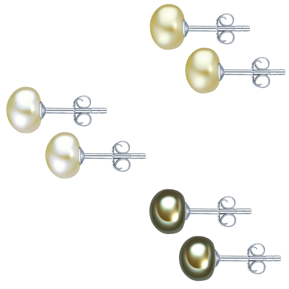 Valero Pearls Puce d'oreille en perle Perle de culture d'eau douce Perle de culture d'eau douce Boucles d'oreilles