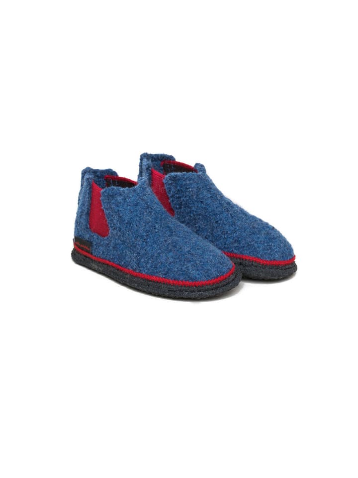 kitz-pichler Hausschuh Hütten-Chelsea in jeansblau/rot günstig kaufen