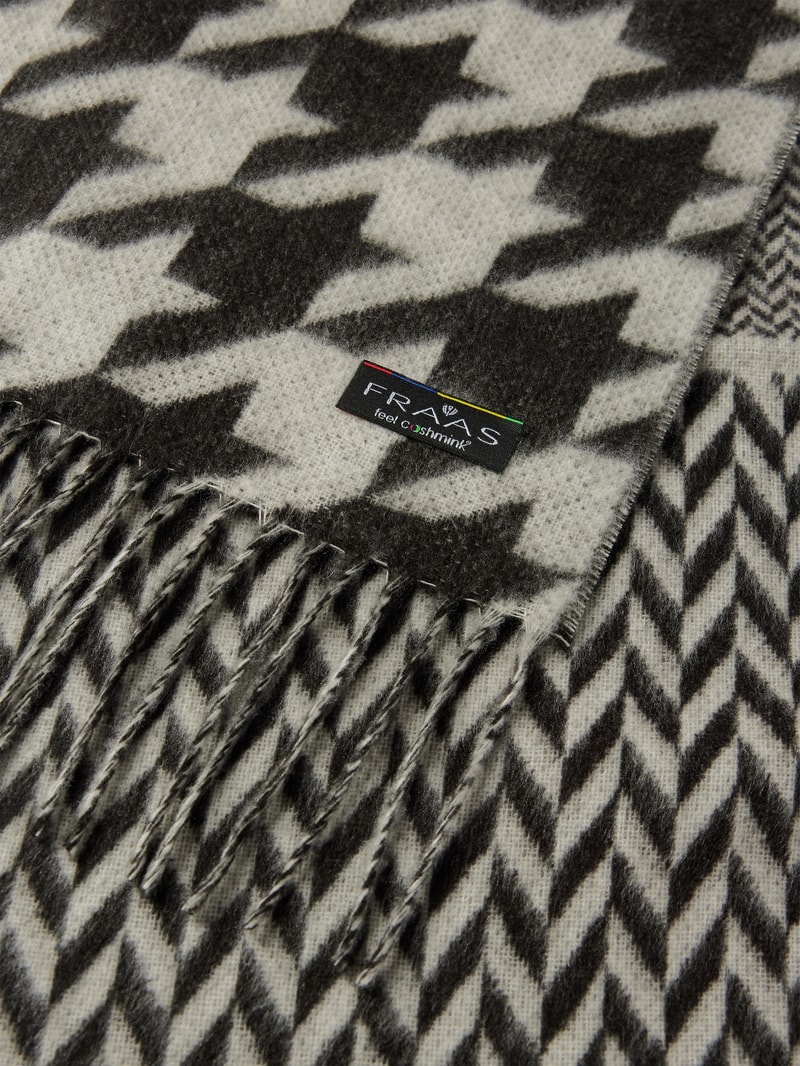 Schal mit Muster-Mix in schwarz