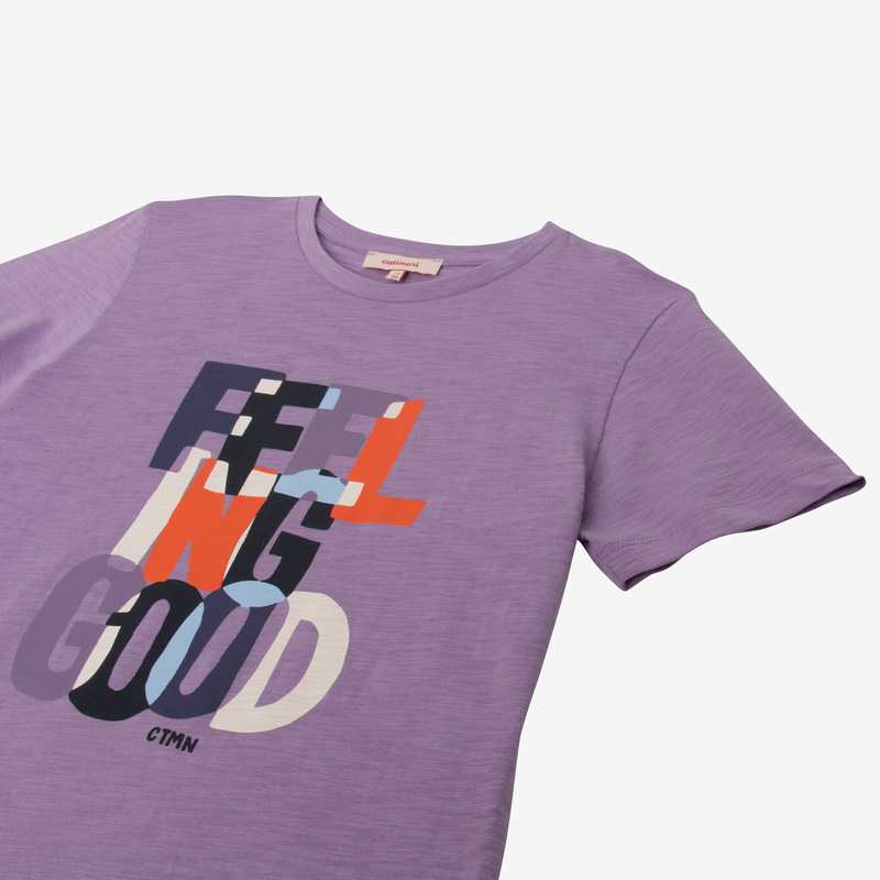 T-shirt garçon violet à message Catimini