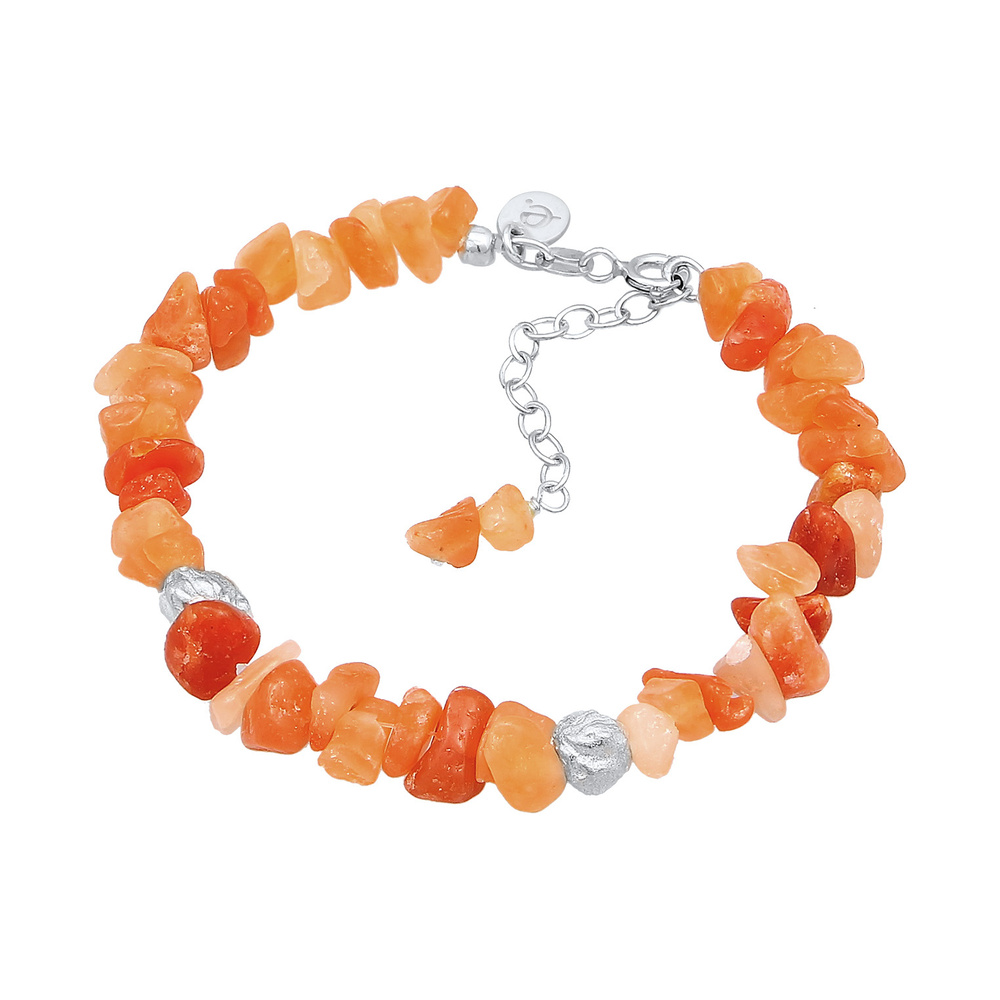 Elli PREMIUM Elli PREMIUM Bracelet Femmes Perles de Nature avec Aventurine Marron en argent st Bracelet