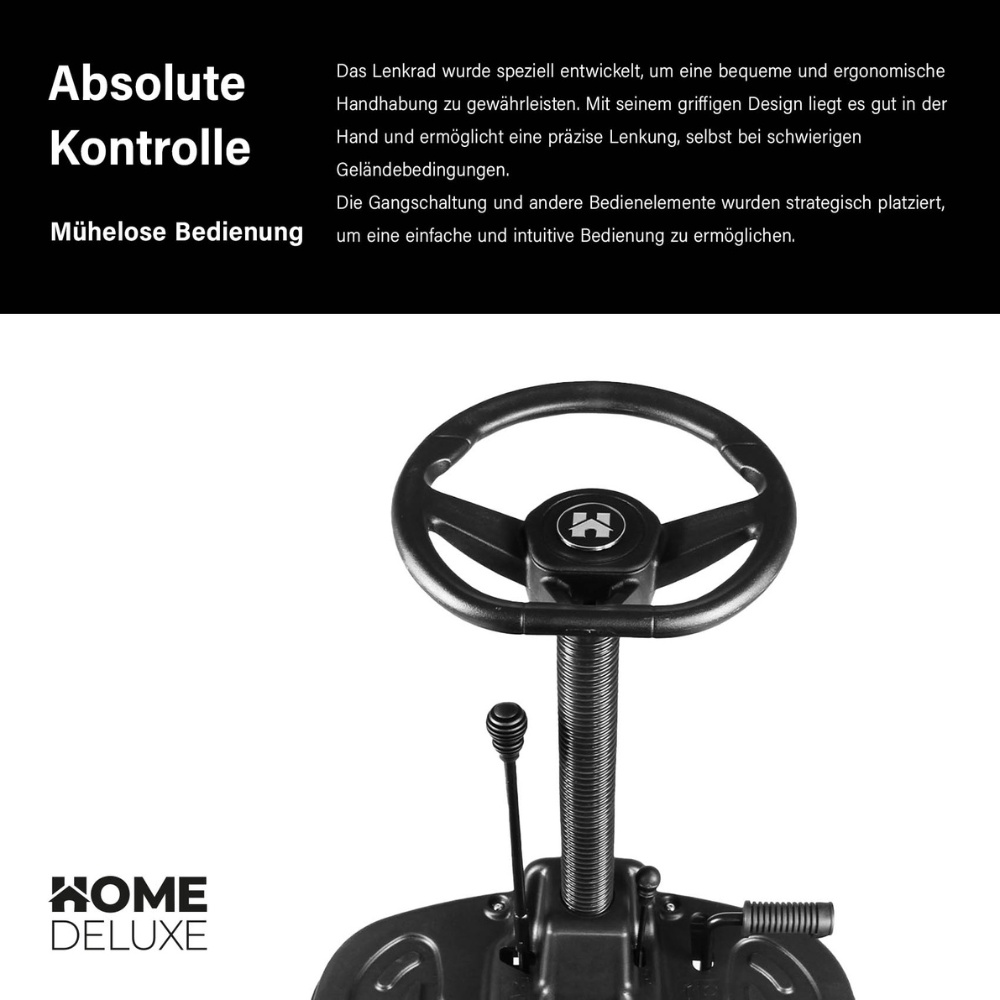 Home Deluxe Aufsitzrasenmäher REAPER - Schwarz