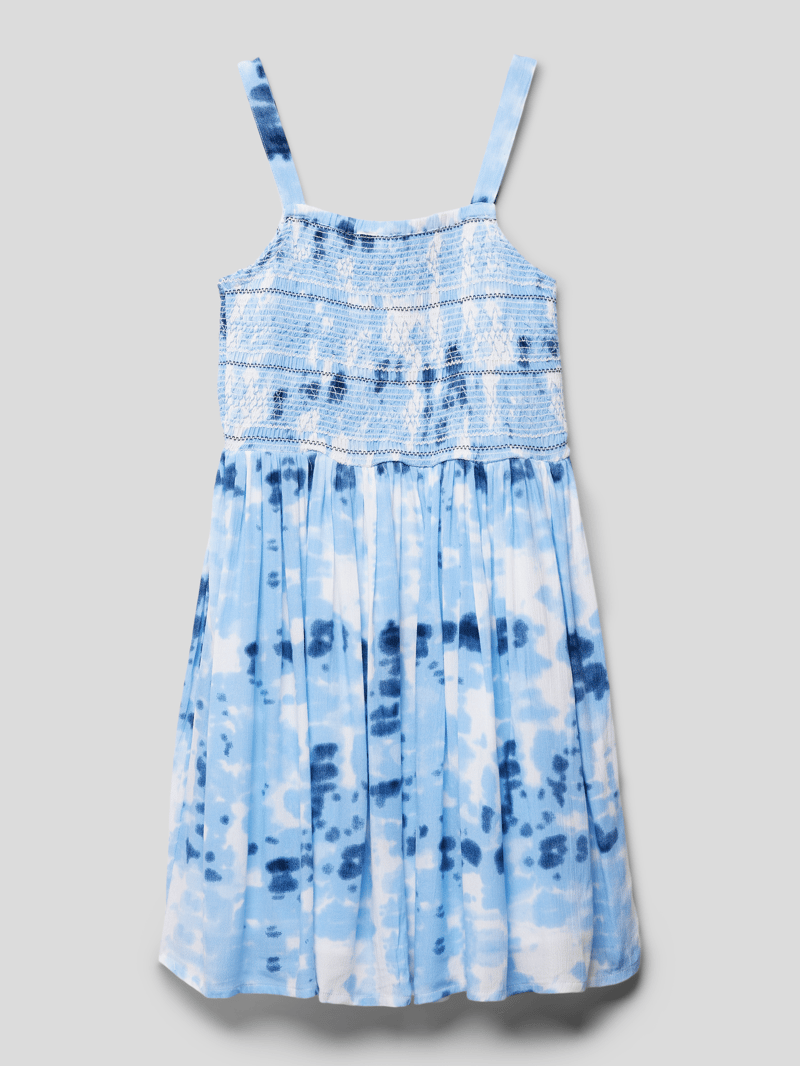 Kleid im Batik-Look in bleu