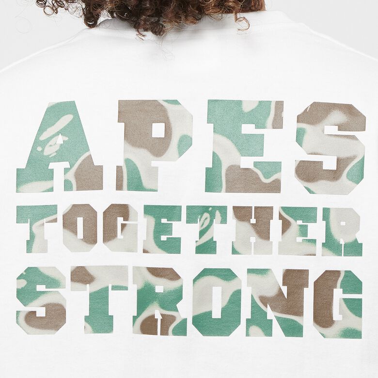 A Bathing Ape Liquid Camo College ATS Tee white