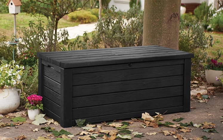Keter Eastwood Auflagenbox, wetterbeständig - 570L - Grau Holzoptik