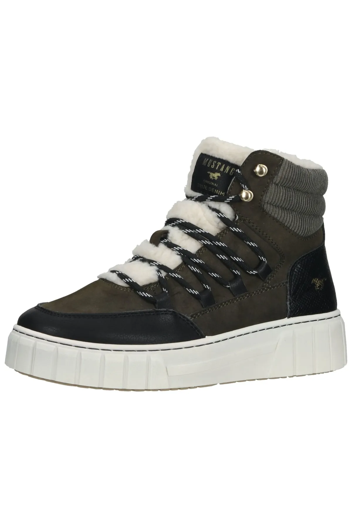 Mustang  Sneaker - Khaki - Flacher Absatz