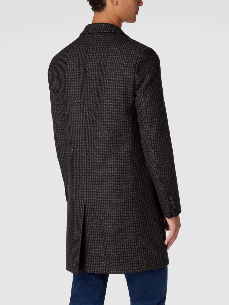Slim Fit Wollmantel mit Hahnentritt Modell 'Hyde' in beige