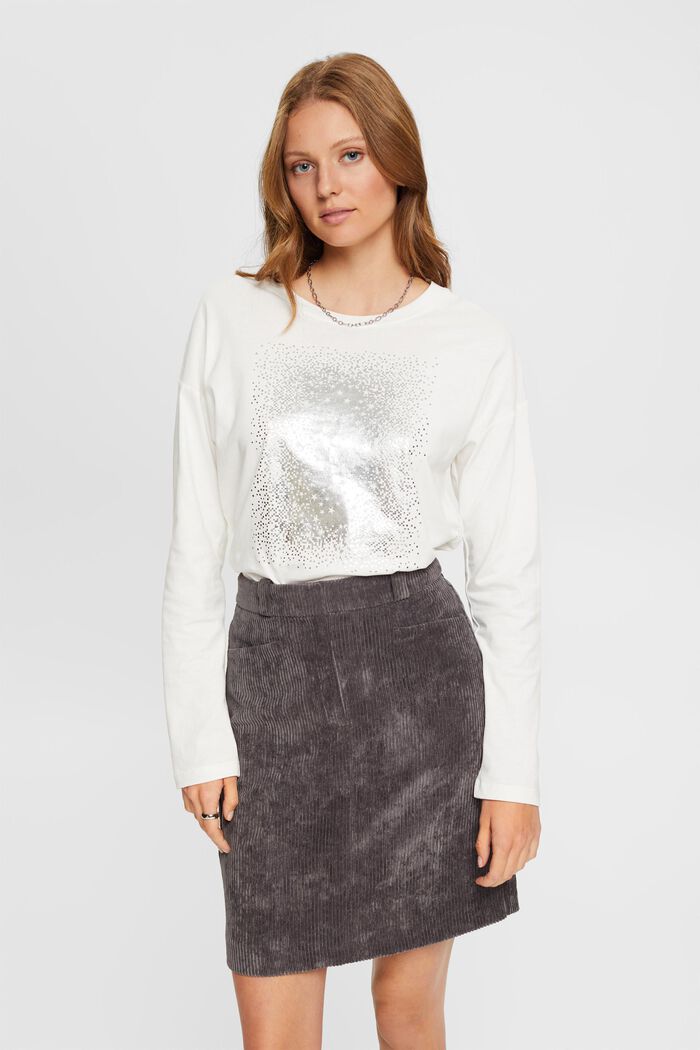 Longsleeve mit Metallic-Print