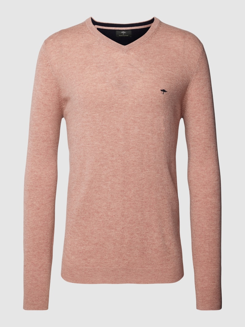 Strickpullover mit Logo-Stitching in altrosa
