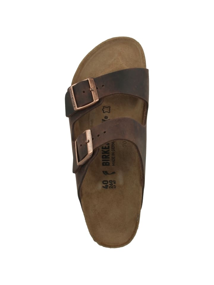 Birkenstock Sandale Arizona Fettleder schmal in braun günstig kaufen