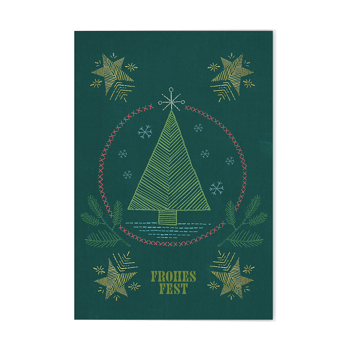 VE Weihnachten Klappkarte Motiv Frohes Fest 5 Ex.