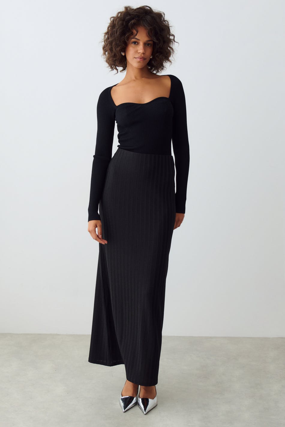 Maxi lurex skirt