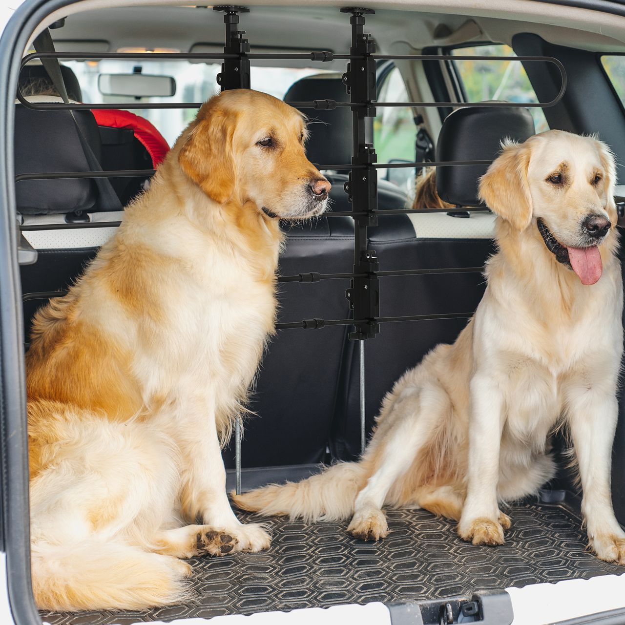 PawHut Hundeschutzgitter Auto, verstellbares Hundegitter für Hunde, Trenngitter
