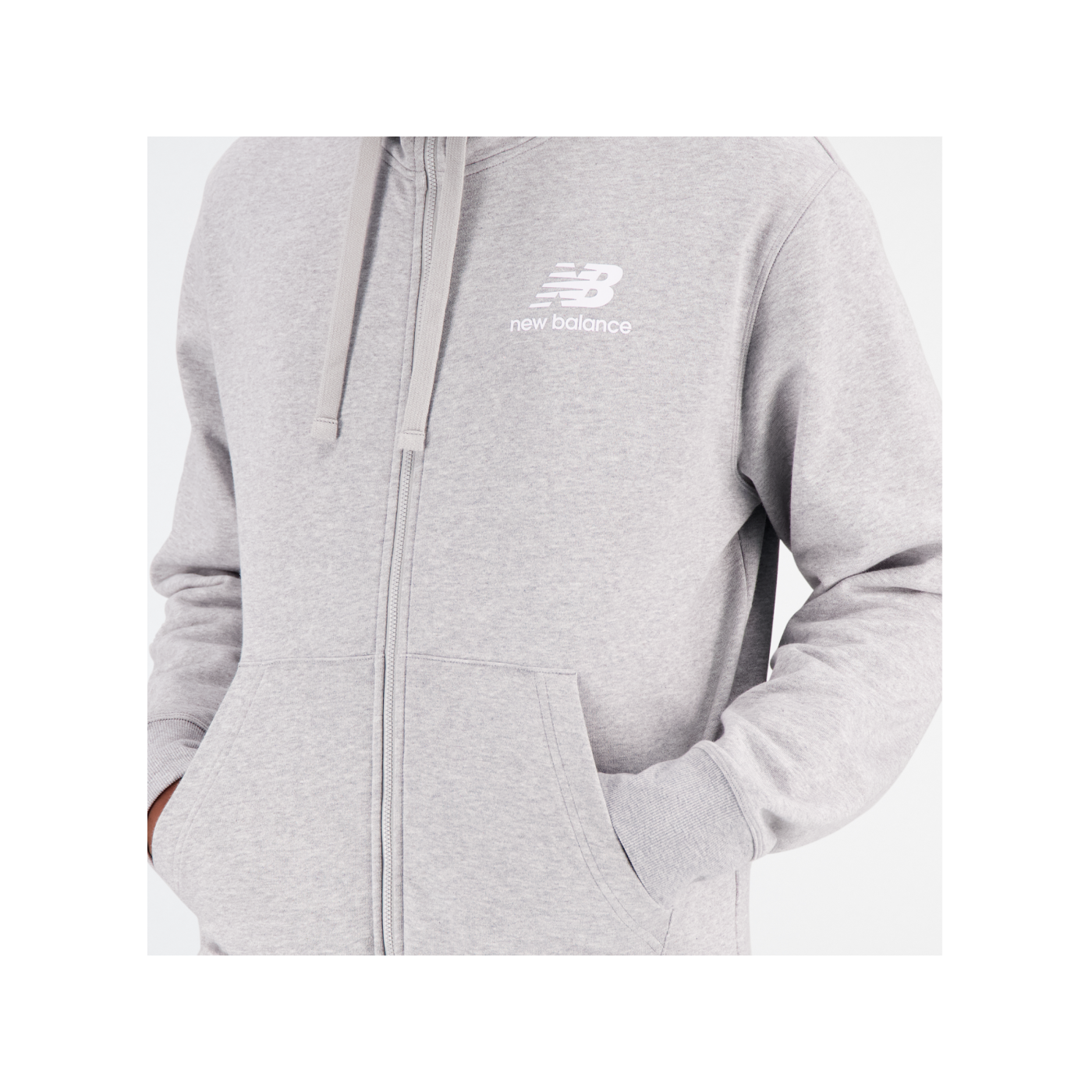 New Balance Essentials Stacked Logo Jacke Grau FAG