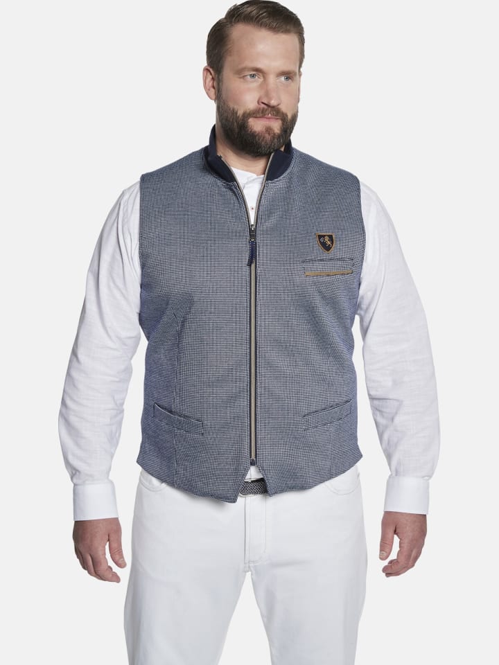 Charles Colby Sweatweste DUKE MADDOC in dunkelblau gemustert günstig kaufen