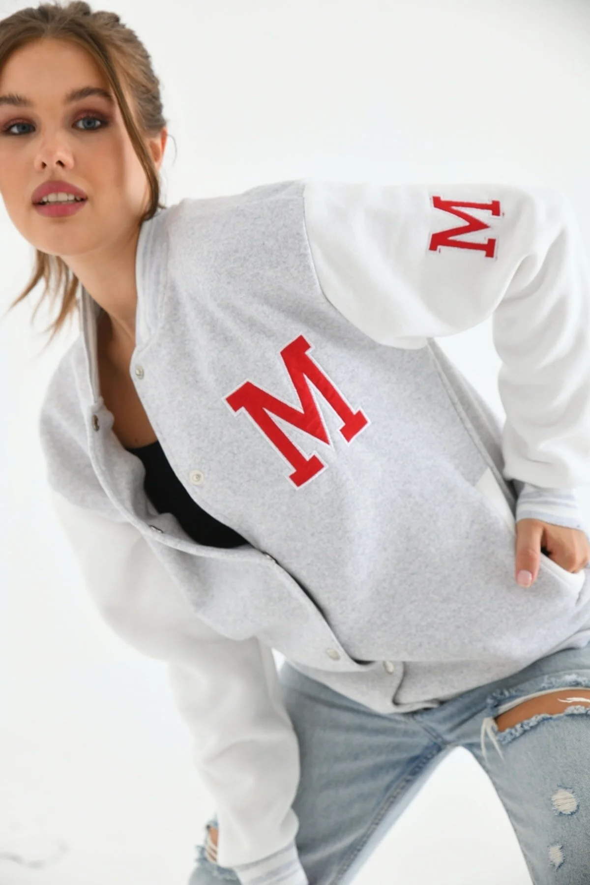 VOLT CLOTHİNG  Bestickte Collegejacke für Unisex