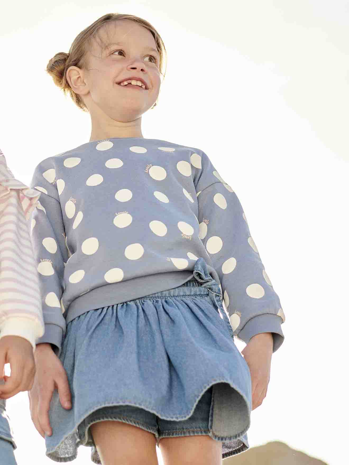 Vertbaudet Mädchen Skort aus leichtem Denim - blue stone