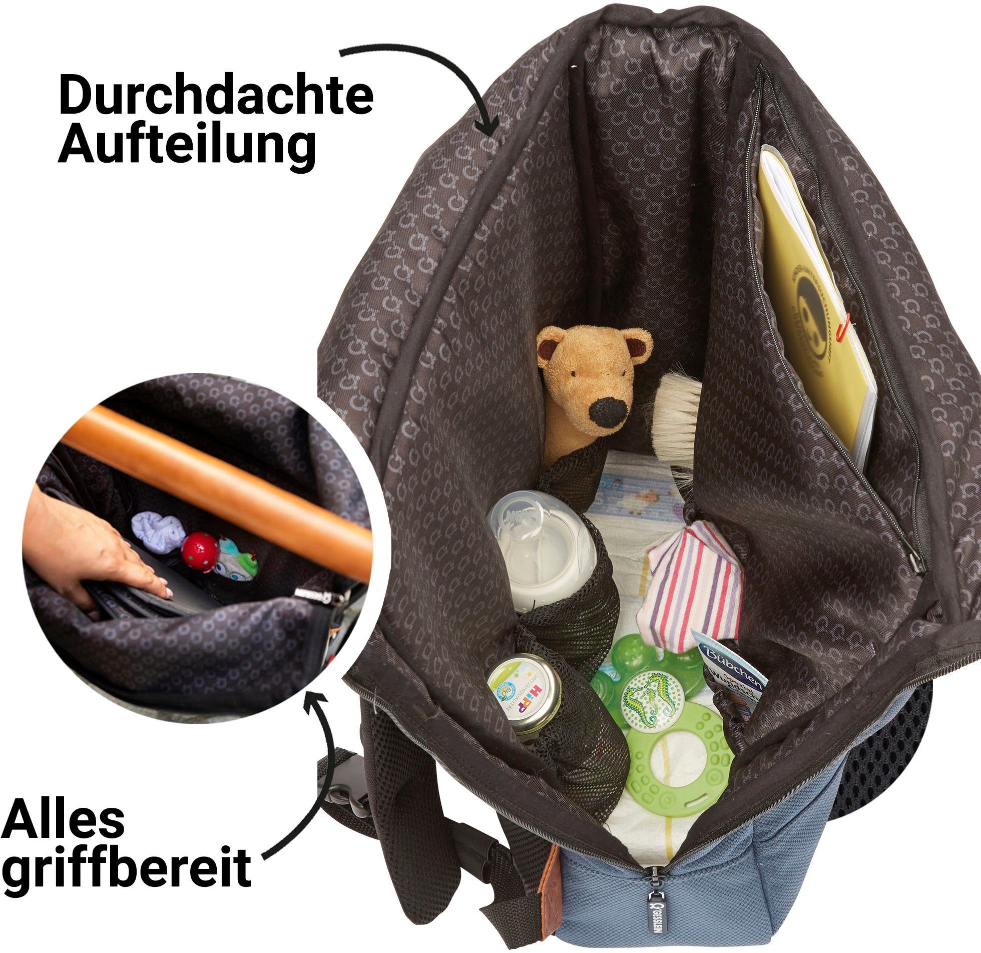 Gesslein Wickelrucksack N°6, mittelblau, Made in Germany