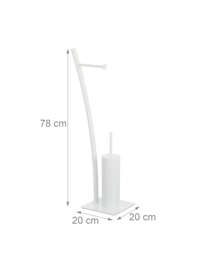 relaxdays WC-Garnitur in Weiß - (B)29 x (H)78 x (T)20 cm günstig kaufen onesize