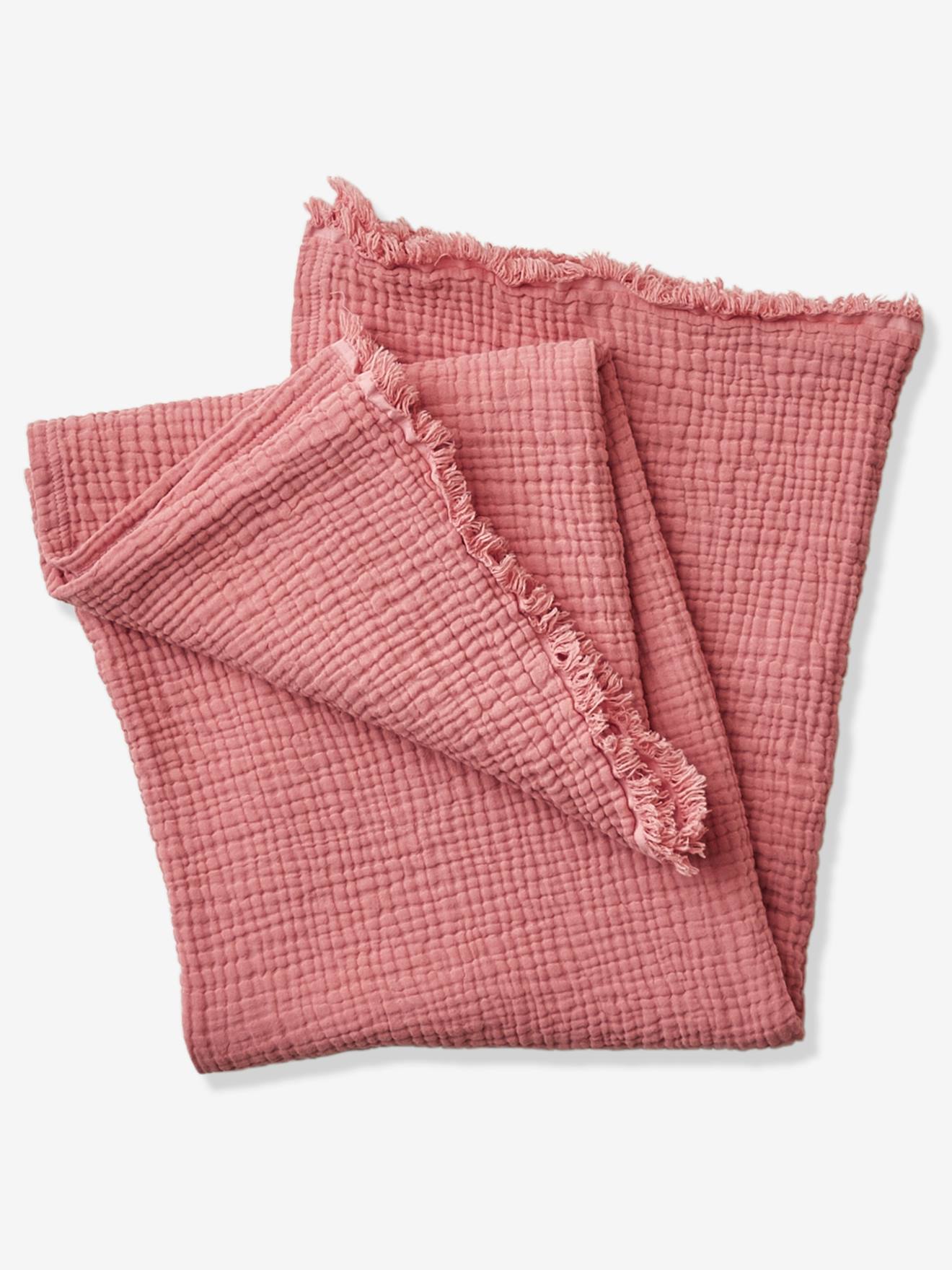 Couverture en gaze de coton bio caramel