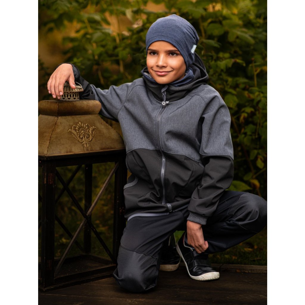 Unuo Kinder-Softshellhose mit Fleece Flexi Schwarz