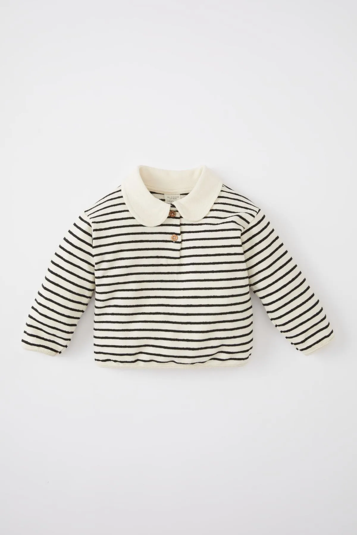 DeFacto  Gestreiftes Sweatshirt mit Polokragen für Baby-Mädchen