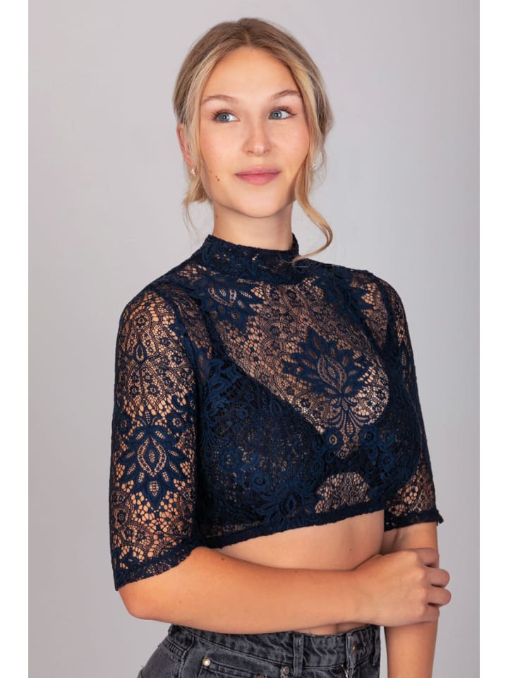 Edelnice Dirndlbluse Sissi Marineblau in blau günstig kaufen