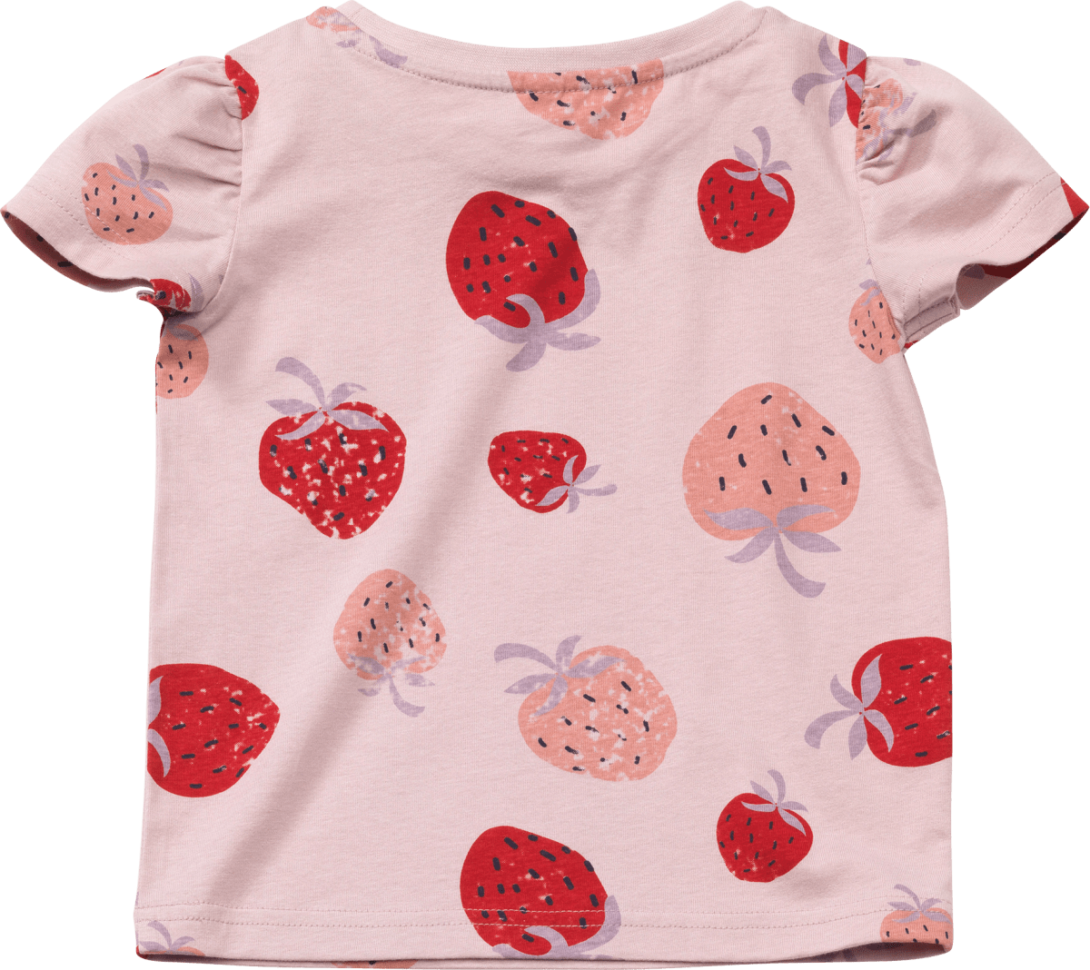 T-Shirt mit Erdbeeren-Muster, rosa, Gr. 116, 1 St