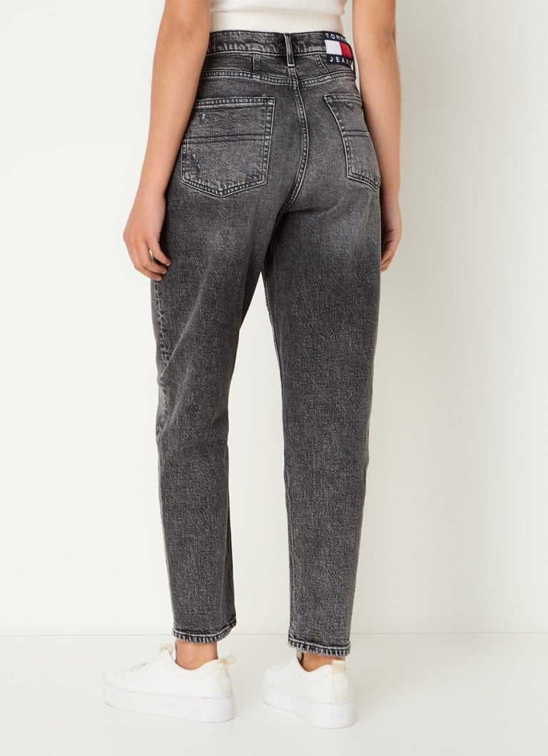Calça jeans cropped de cintura alta e corte afunilado Tommy Hilfiger com lavagem colorida.