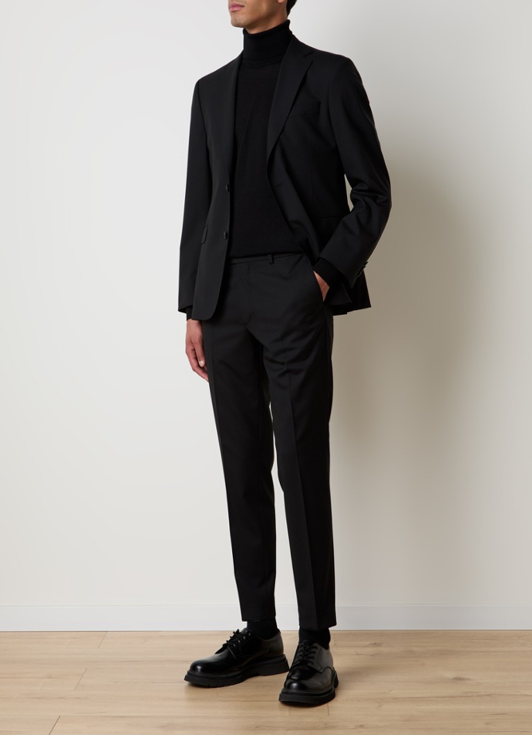 Oscar Jacobson Denz slim fit wool trousers with side pockets