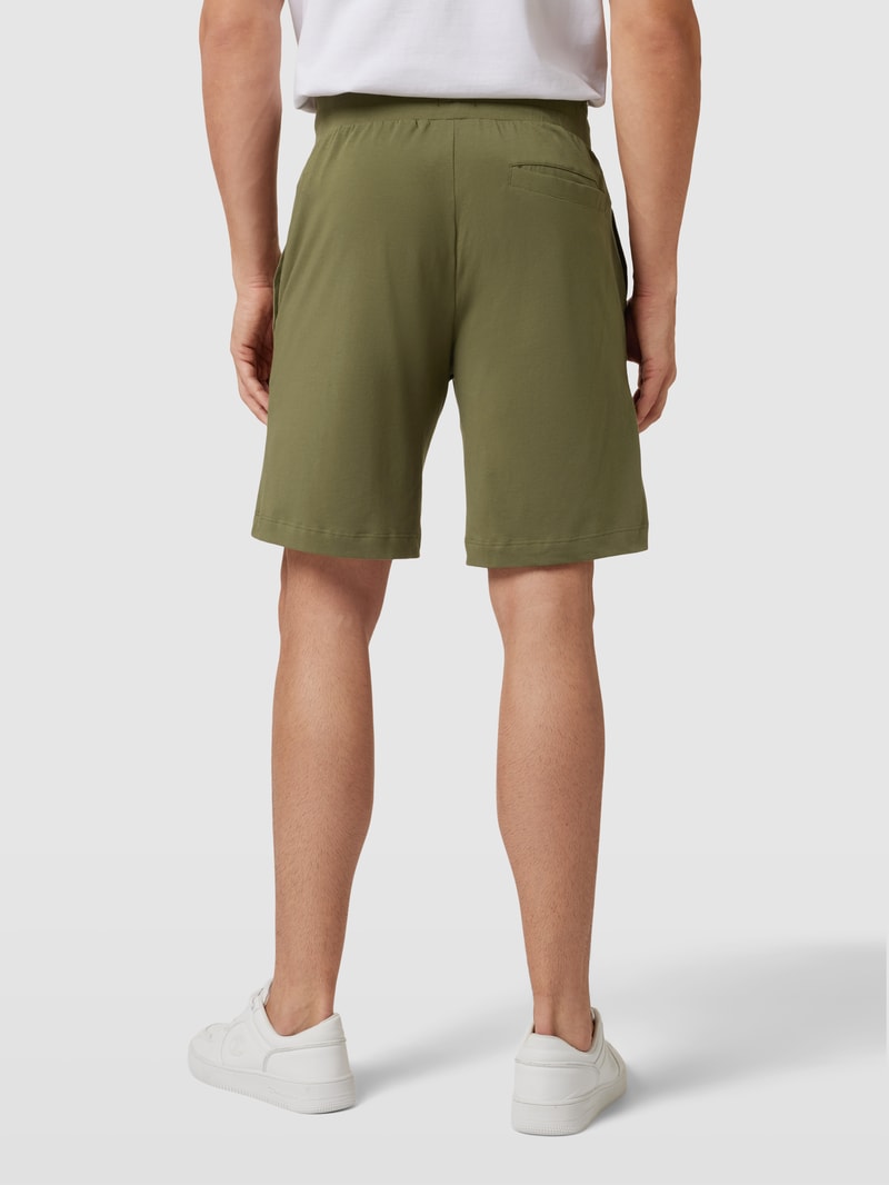 Sweatshorts mit Label-Print in olivgrün