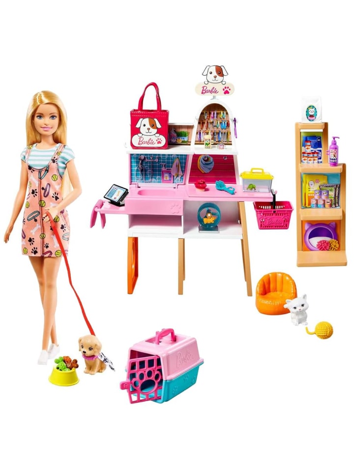 Barbie Pet Salon | Barbie | Mattel GRG90 | Puppe mit Haustieren & Accessoires günstig kaufen onesize